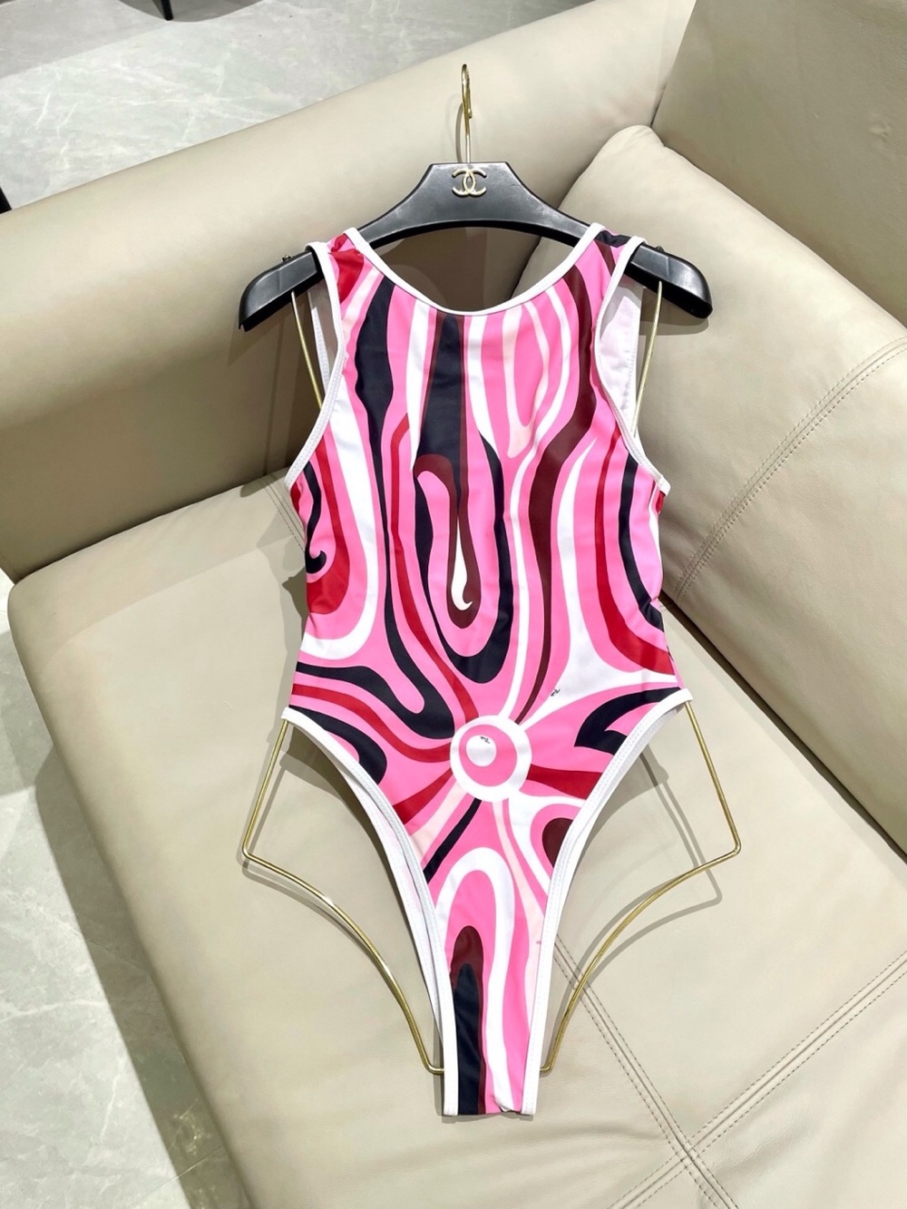 Emilio Pucci Pink Multicolor Swirl One-Piece Bikini Set - Picture 5 of 9